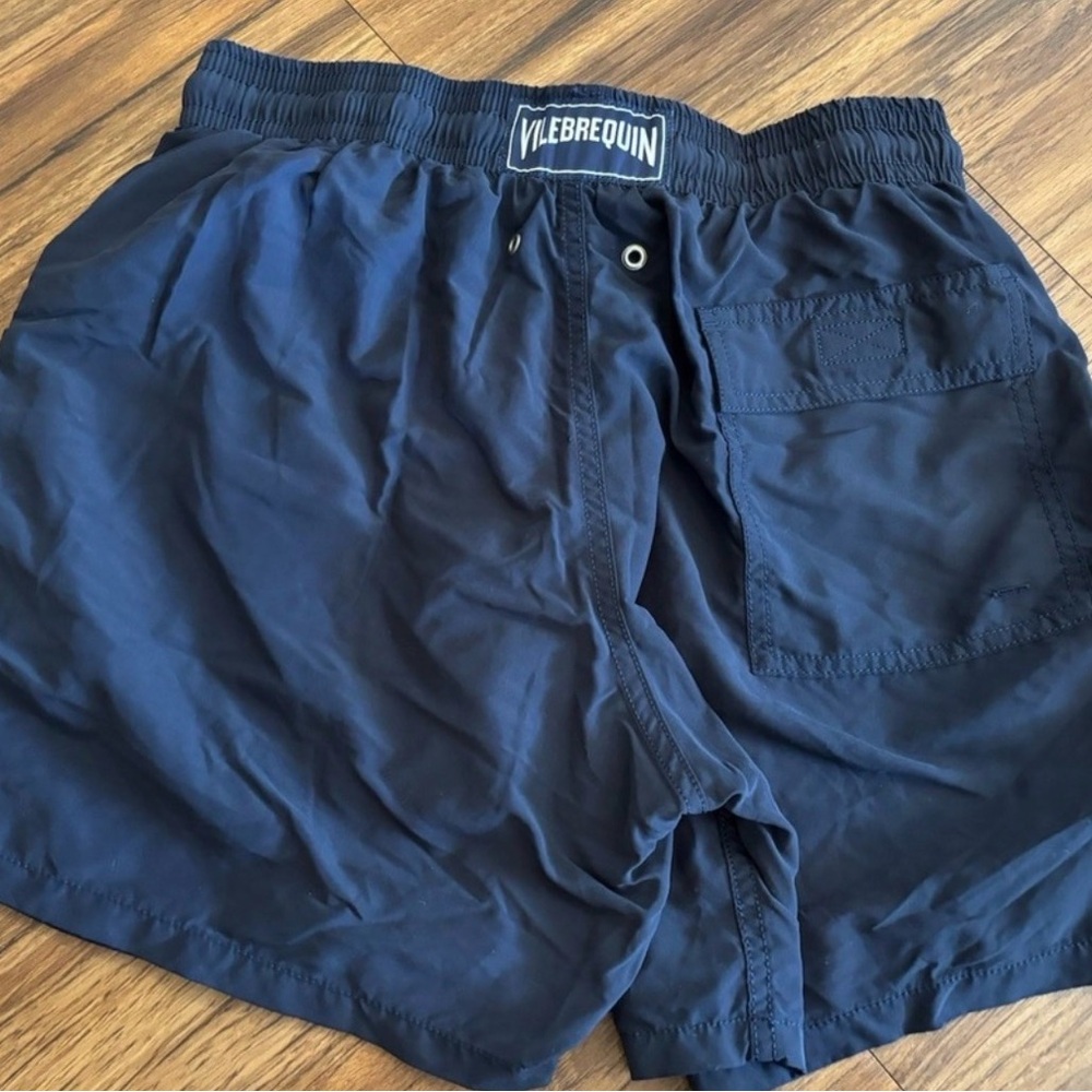 Vilebrequin Swimming Shorts Plain Navy Blue Medium Turtle Trunks Mens
